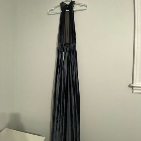 ASOS dress, grey/blue velvet - Picture 4 of 5